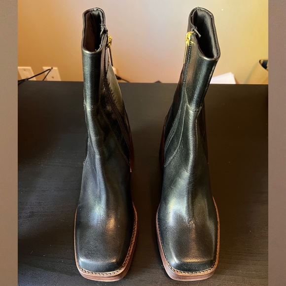 ASOS Design Platform Heel Leather Boots - Picture 4 of 6